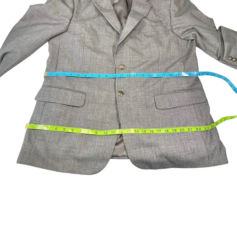 Meeting Street 44R Gray Blazer Two Button Lined Professional Dark Academia
